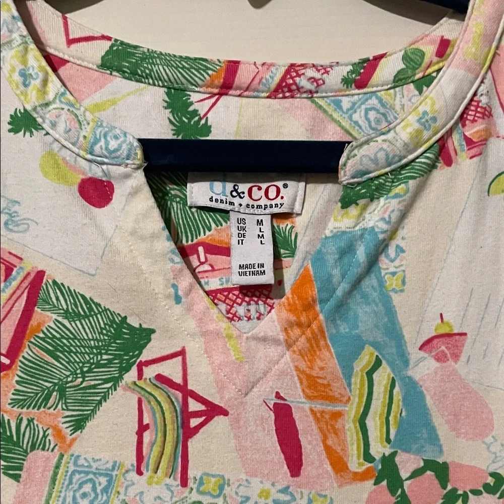 Denim&Co Colorful Patterned Tank Top - Picture 4 of 9